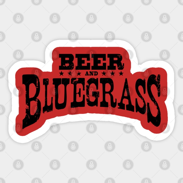 Beer and Bluegrass Sticker by GypsyBluegrassDesigns